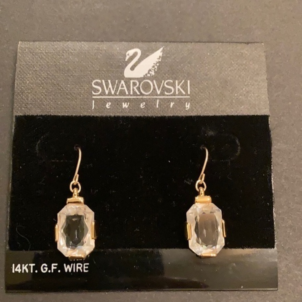 NWT Swarovski 14k GF wire crystal earrings